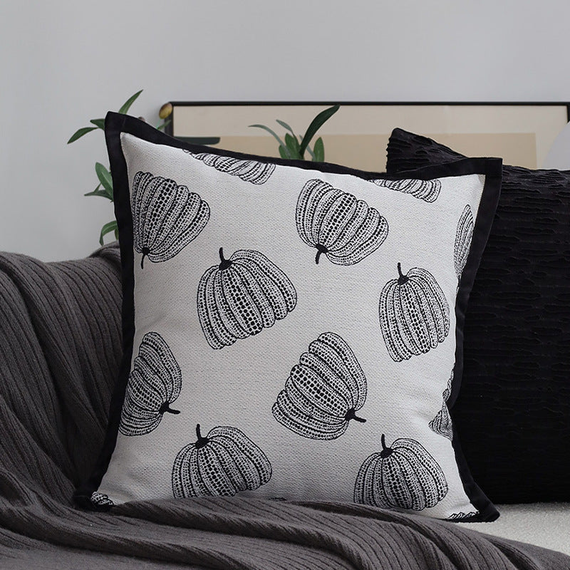 Pillow Cover Jacquard Tree Motif & Velvet Piping