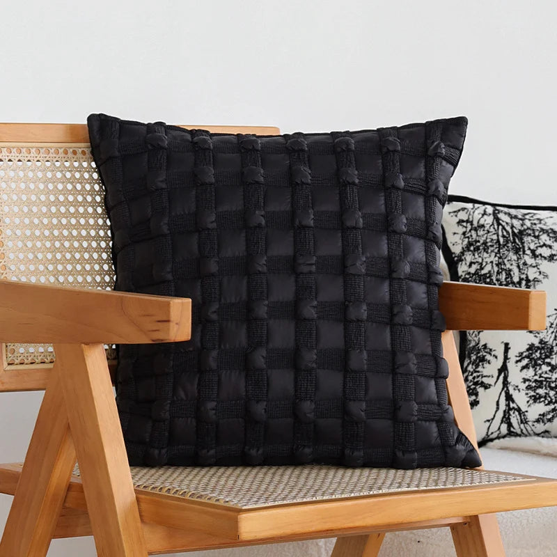 Pillow Cover Jacquard Tree Motif & Velvet Piping