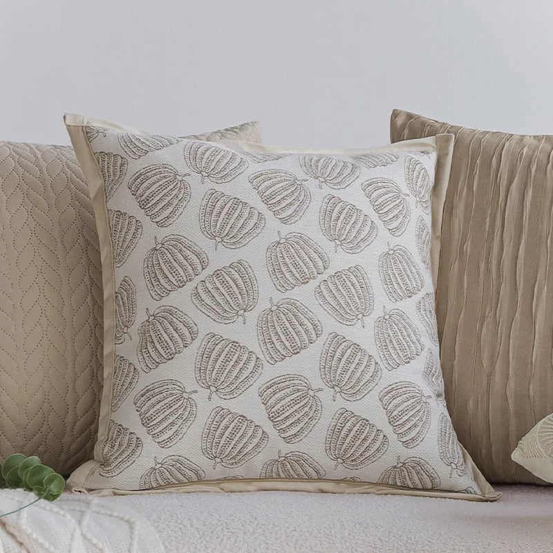 Pillow Cover Jacquard Tree Motif & Velvet Piping