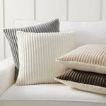 Pillow Cover Reversible Ribbed Microvelvet & Sherpa Hidden Zipper