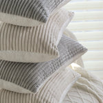 Pillow Cover Reversible Ribbed Microvelvet & Sherpa Hidden Zipper