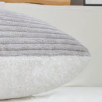 Pillow Cover Reversible Ribbed Microvelvet & Sherpa Hidden Zipper