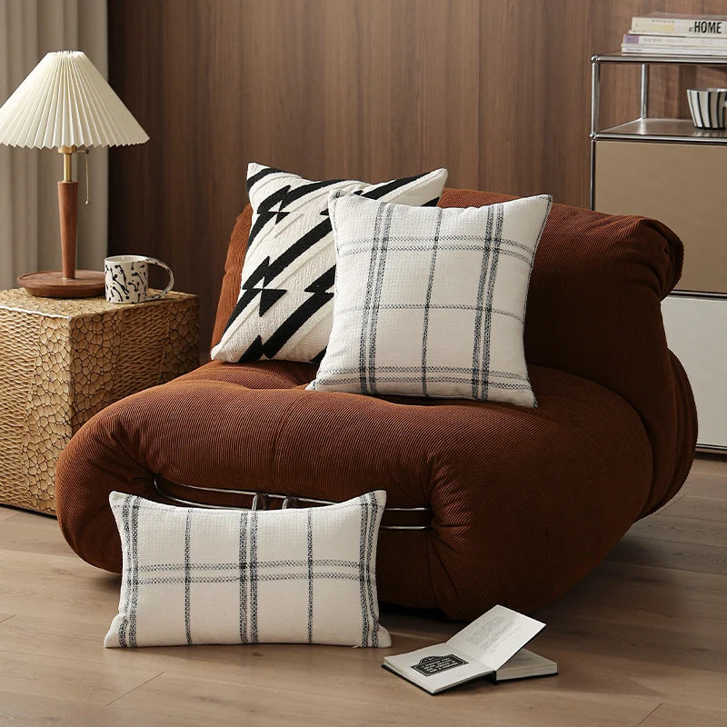 Pillow Cover Reversible Waffle & Check Chenille