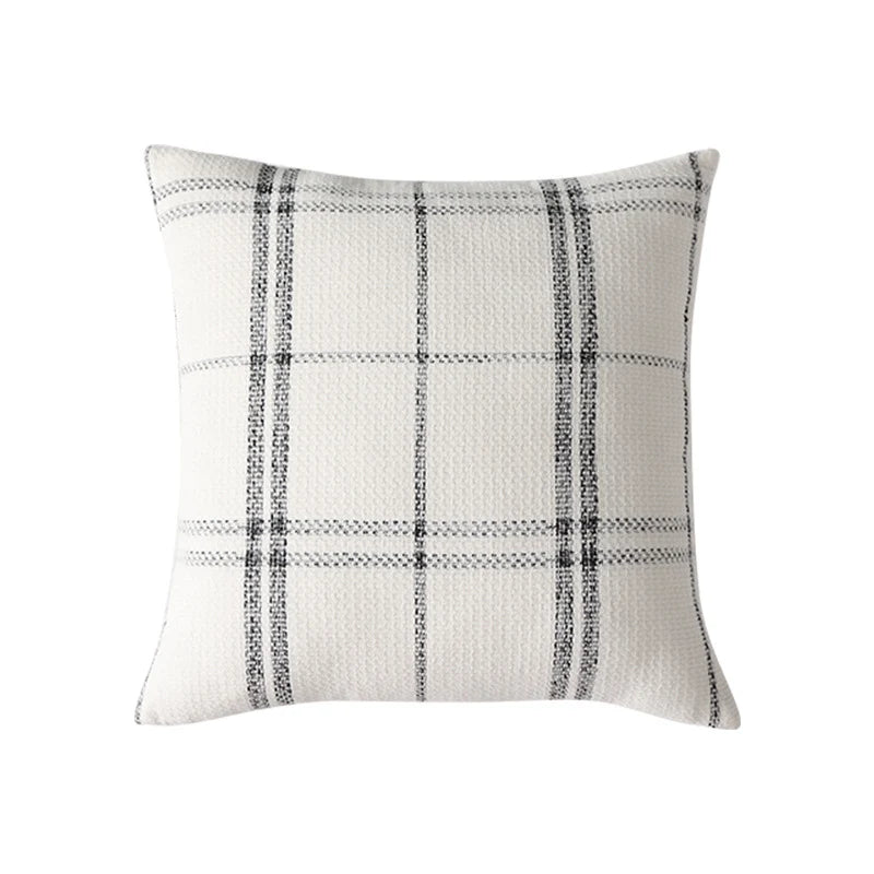 Pillow Cover Reversible Waffle & Check Chenille