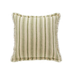 Pillow Cover Striped Cotton Fringed Edge Concealed Zipper