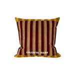 Pillow Cover Striped Velvet Piped Border Hidden Zipper