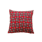 Pillow Cover Tartan Plaid & Embroidered Snowflake Hidden Zipper