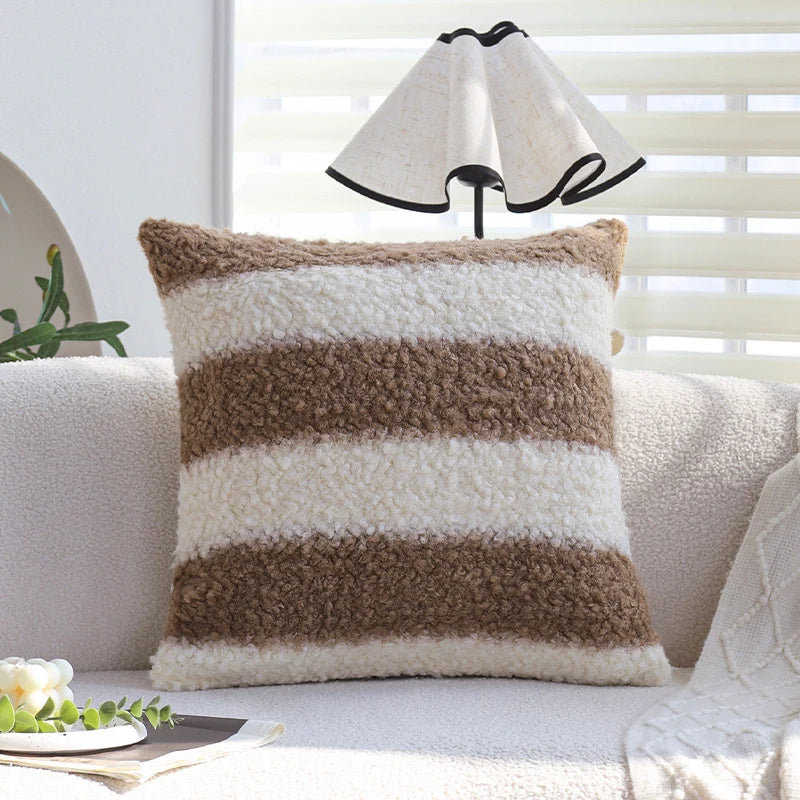 Pillow Cover Teddy Bouclé & Sherpa Hidden Zipper Machine Washable