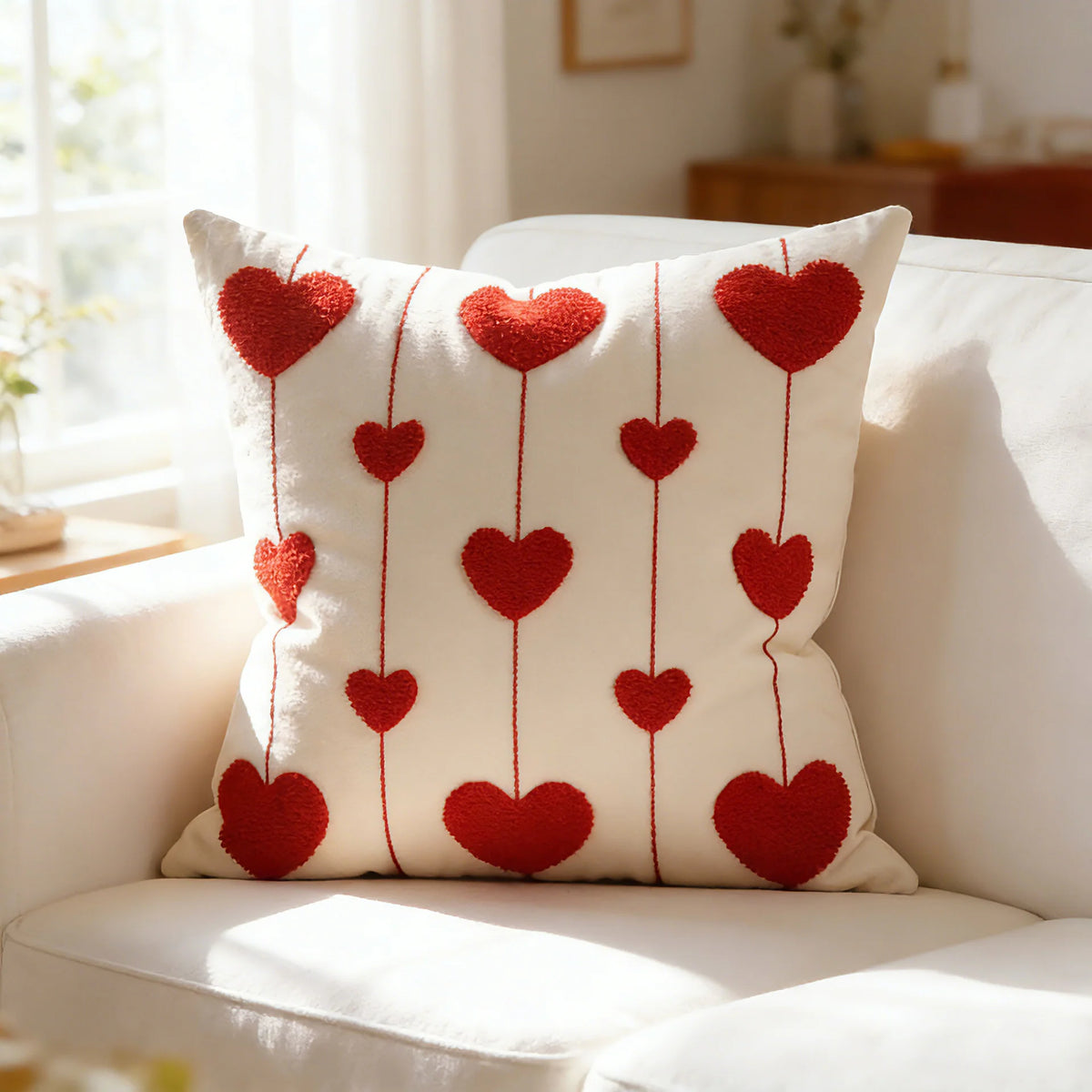 Pillow Cover Tufted Chenille & Botanical Embroidery