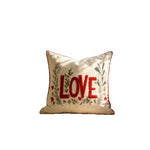 Pillow Cover Tufted Chenille & Botanical Embroidery