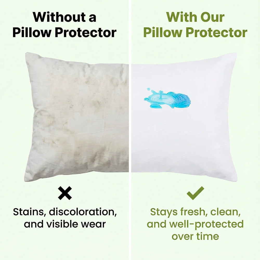 Pillow Protector Waterproof & Breathable Zippered Enclosure