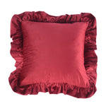 Pillow Sham Plush Velvet Ruffled Flange Hidden Zipper