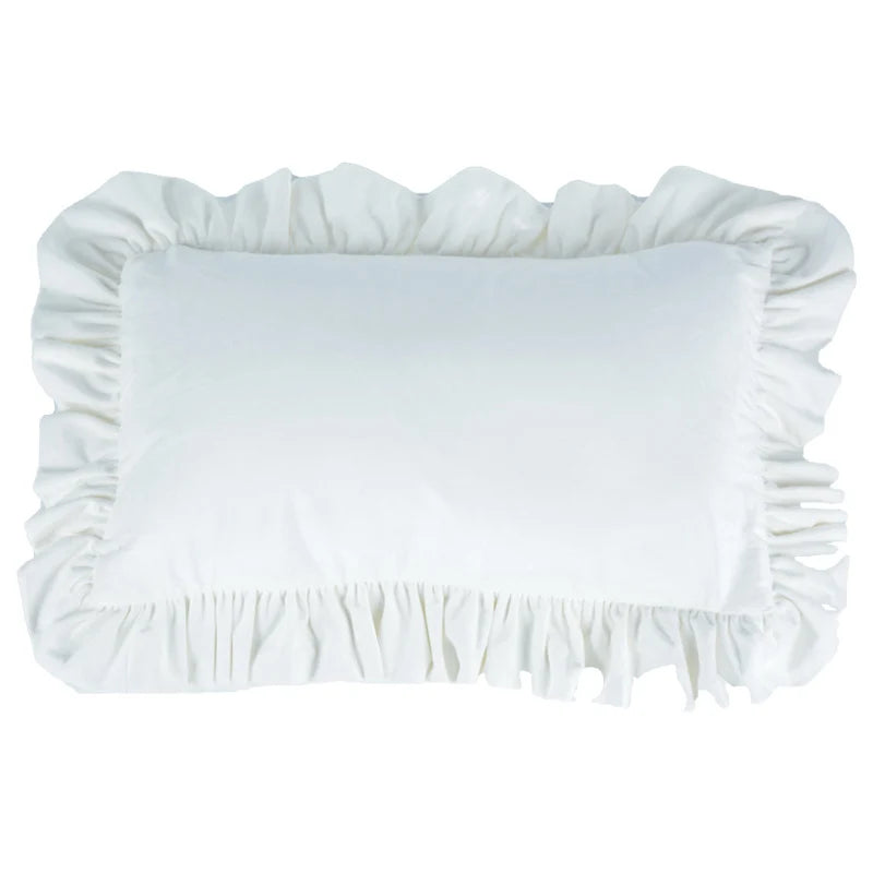 Pillow Sham Plush Velvet Ruffled Flange Hidden Zipper