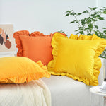 Pillow Sham Plush Velvet Ruffled Flange Hidden Zipper