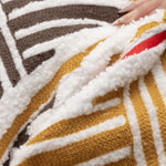 Pillowcase Bouclé Hand-Stitched Motif Removable Cover 18x18