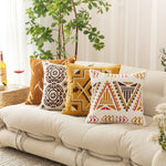 Pillowcase Bouclé Hand-Stitched Motif Removable Cover 18x18