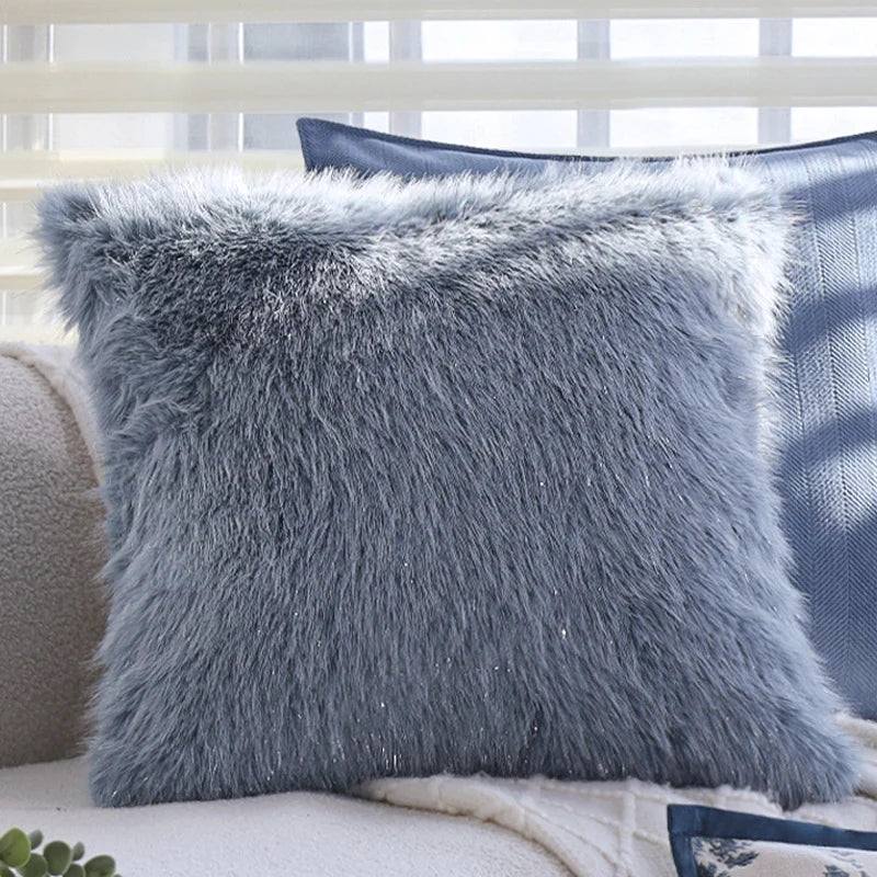 Pillowcase Long-Pile Faux Fur & Concealed Zipper