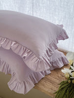 Pillowcase Set Pre-Washed Linen Decorative Ruffle