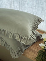 Pillowcase Set Pre-Washed Linen Decorative Ruffle