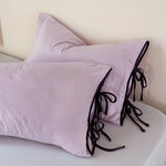 Pillowcase Washed Linen Look Decorative Tie Closure