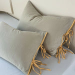 Pillowcase Washed Linen Look Decorative Tie Closure