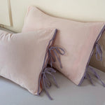 Pillowcase Washed Linen Look Decorative Tie Closure