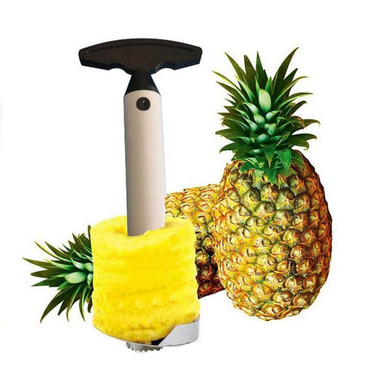 Pineapple Peeler Stainless Steel Blade Non-Slip Handle Peels Cores & Slices