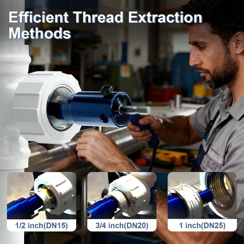 Pipe Thread Extractor 3-In-1 Stepped Heat-Treated Steel
