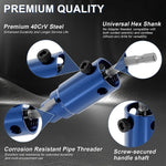 Pipe Thread Extractor 3-in-1 Reverse Spiral Hardened Steel