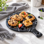 Pizza Plate Ceramic Marble Stripe Design