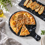 Pizza Plate Ceramic Marble Stripe Design