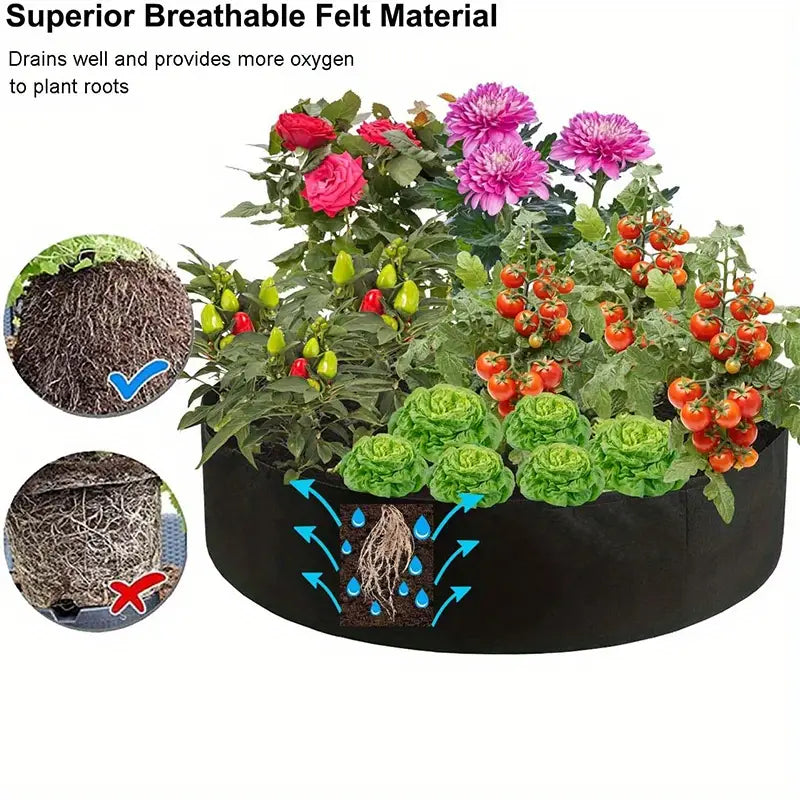 Plant Growth Bag Round Breathable Aeration & Drainage
