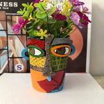Plant Pot Picasso-Inspired Resin Indoor & Outdoor Use