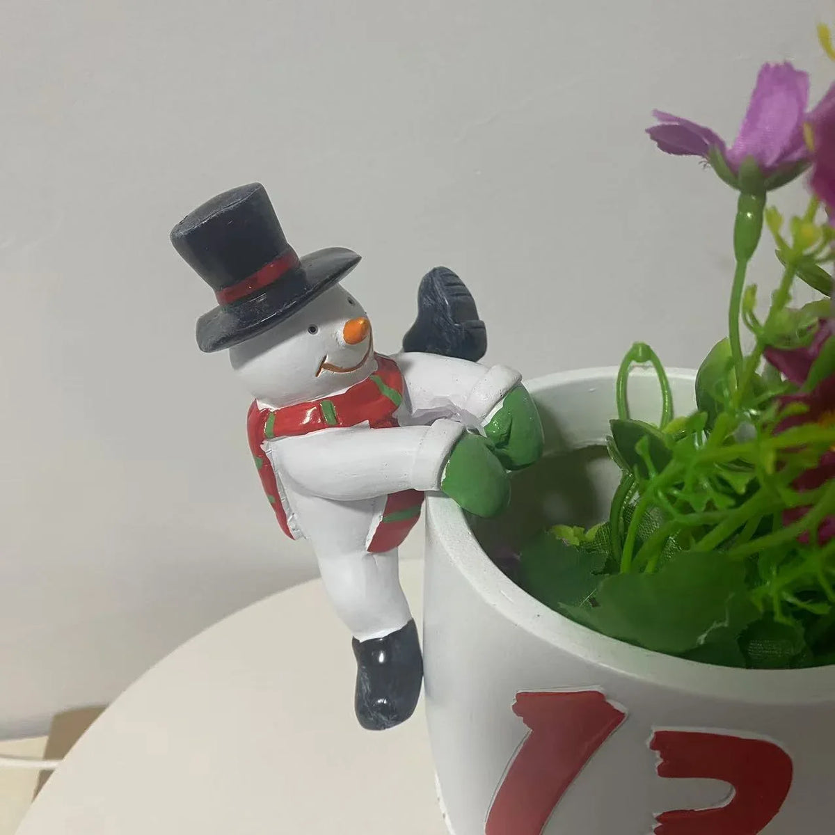 Plant Pot Topper Festive Snowman Durable Indoor & Outdoor