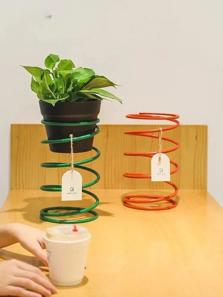Plant Rack Spring-Inspired Iron Fits Multiple Pots