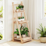 Plant Stand 3-Tier Foldable Fir Wood