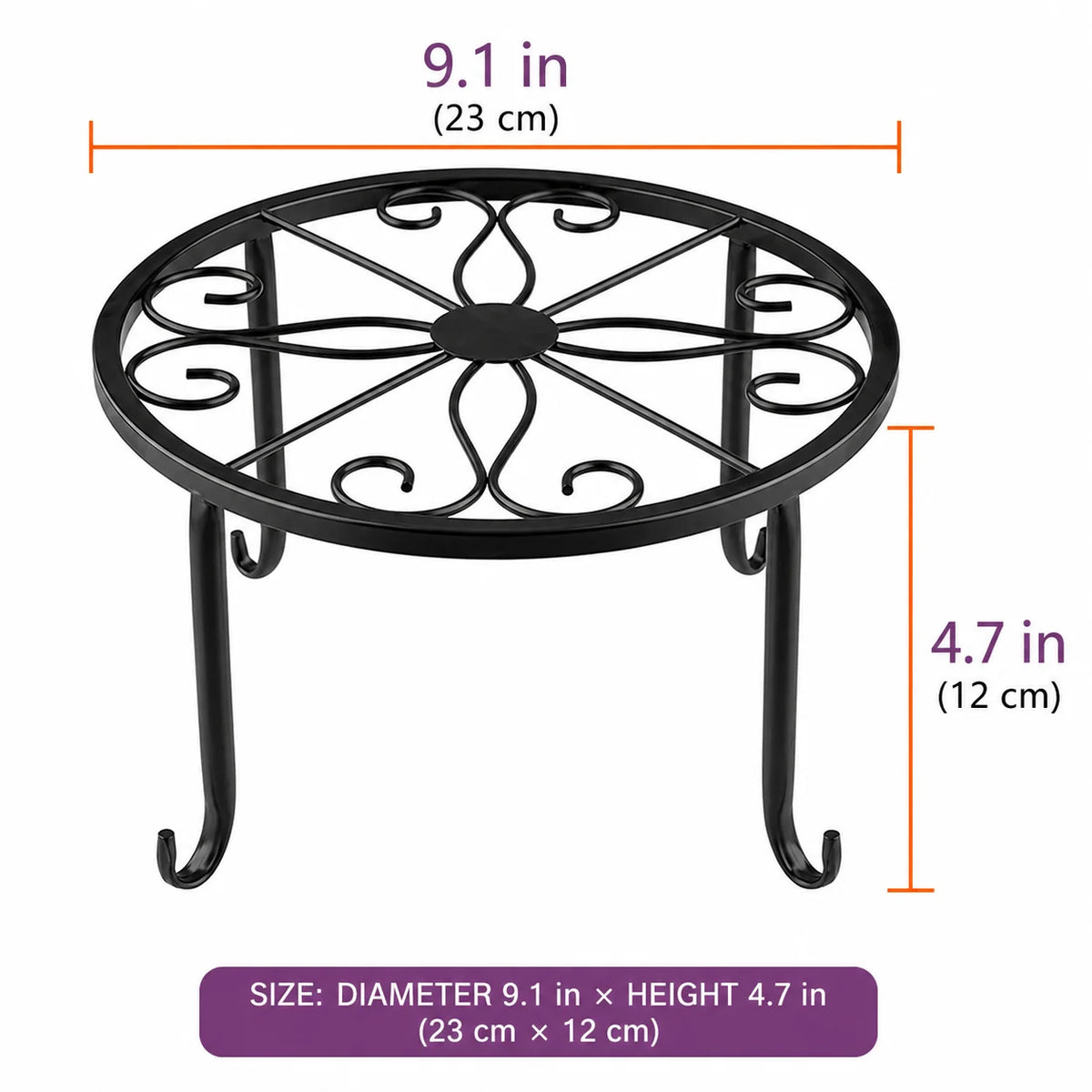Plant Stand Cast Iron Powder-Coated Indoor & Outdoor