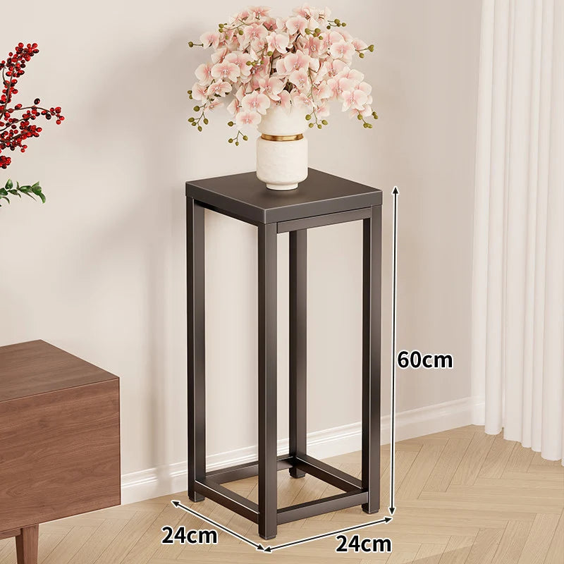 Plant Stand Powder-Coated Steel Space-Saving Square Top