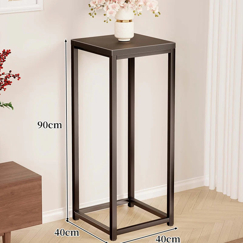 Plant Stand Powder-Coated Steel Space-Saving Square Top