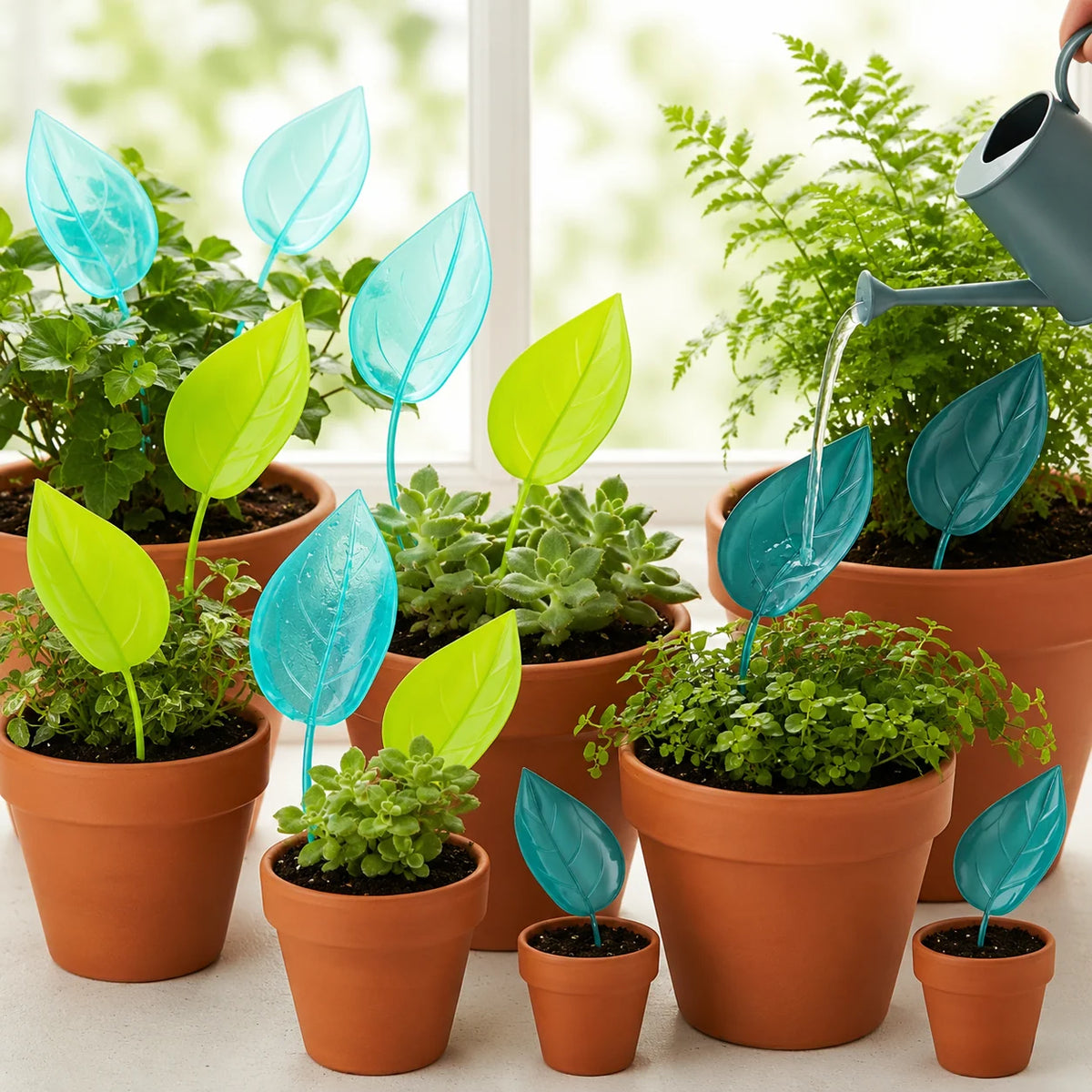 Plant Watering Funnel Leaf-Shaped Direct-to-Root Design