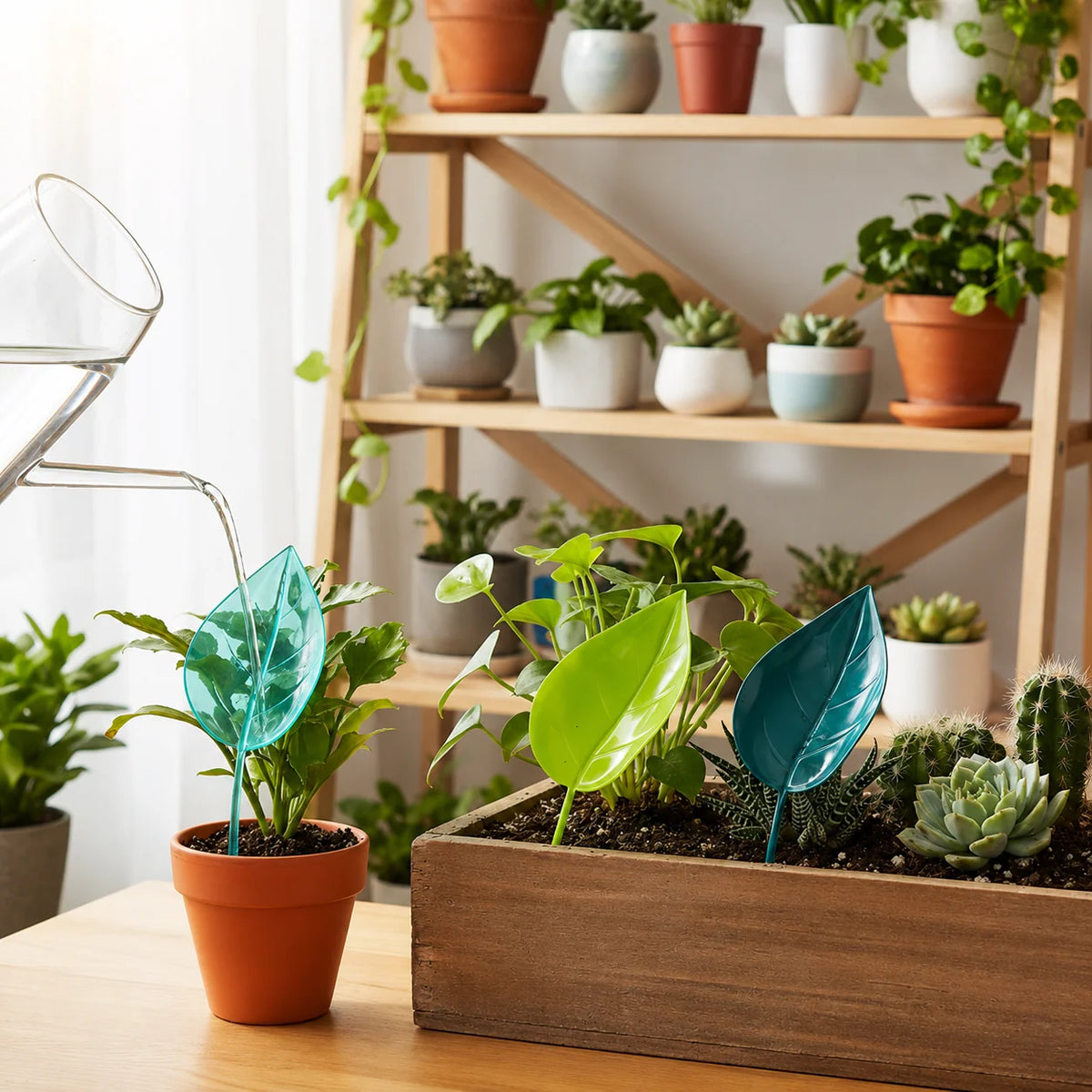 Plant Watering Funnel Leaf-Shaped Direct-to-Root Design