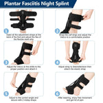 Plantar Fasciitis Night Splint Adjustable Triple-Strap Breathable Foam
