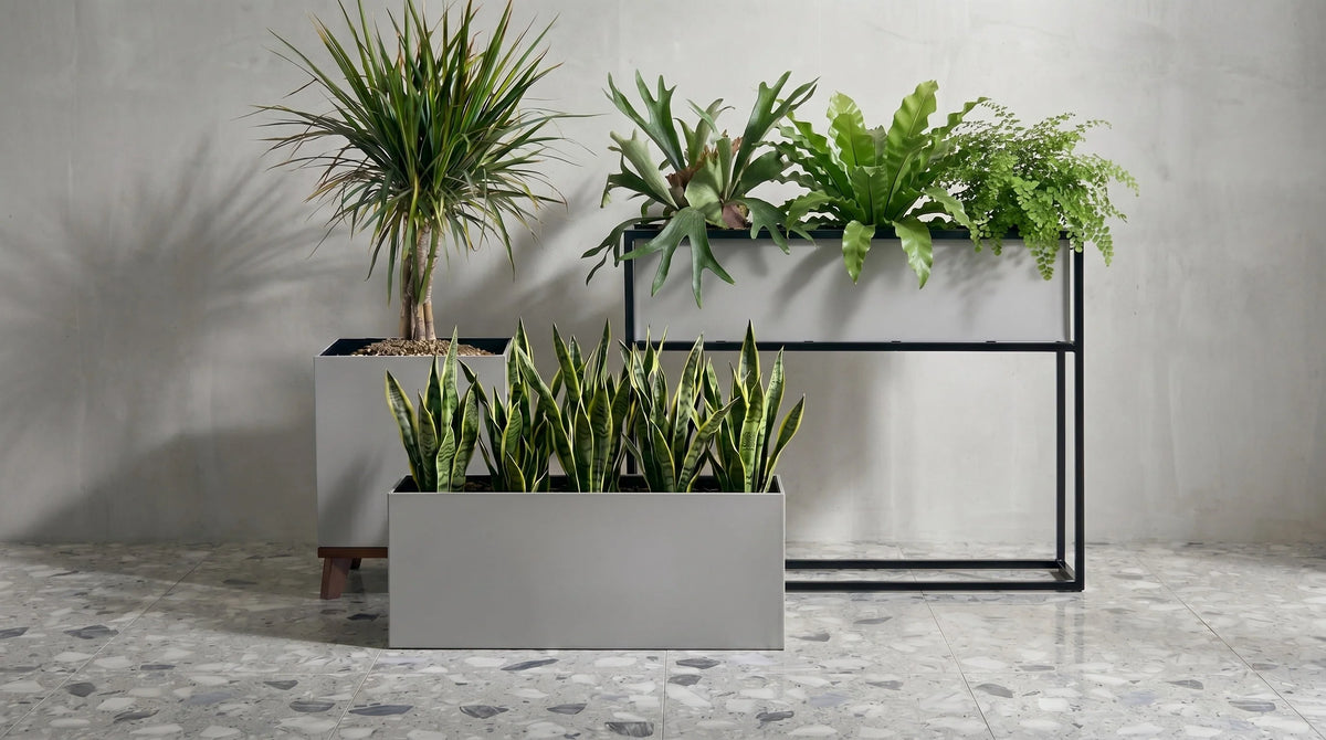 Planter Box Brushed Aluminum Waterproof Lining 30-Inch Length