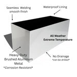 Planter Box Brushed Aluminum Waterproof Lining 30-Inch Length