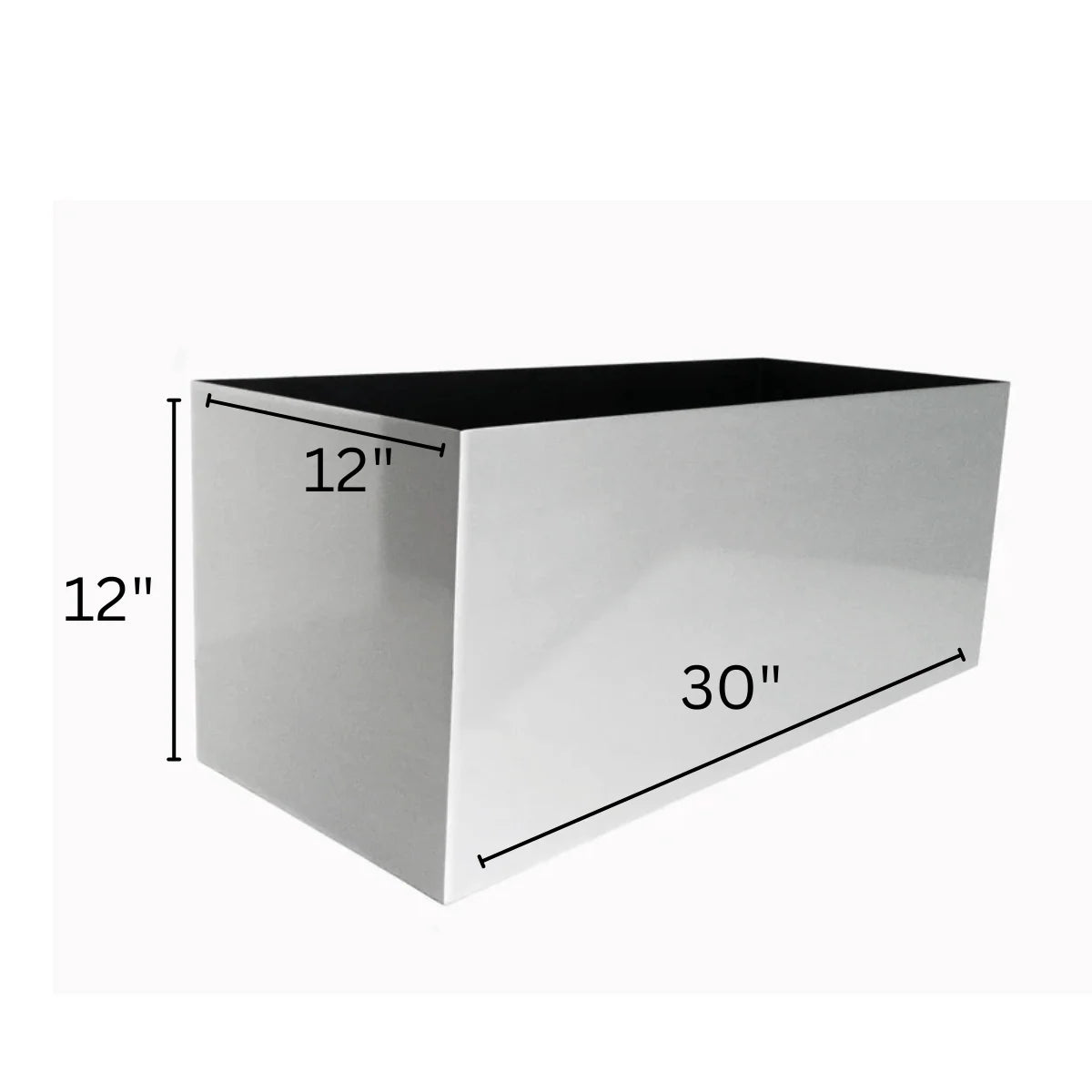 Planter Box Brushed Aluminum Waterproof Lining 30-Inch Length