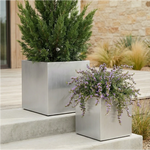 Planter Box Brushed Aluminum Weather-Resistant Indoor Outdoor