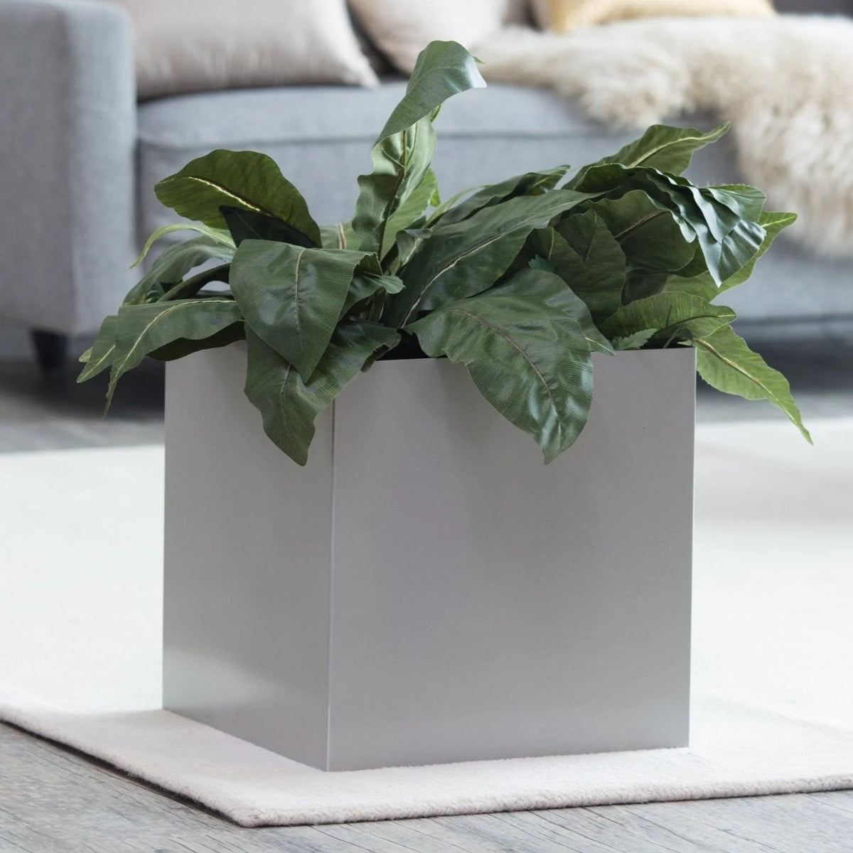 Planter Box Brushed Aluminum Weather-Resistant Indoor Outdoor