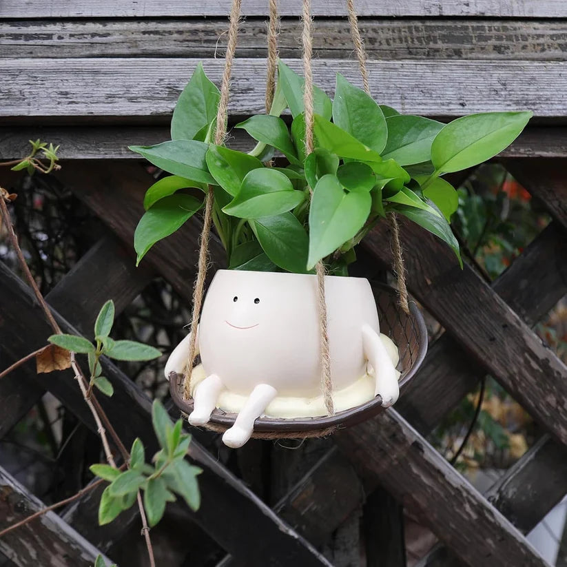 Planter Pot Smiley Face Hanging Swing & Rocking Chair Styles