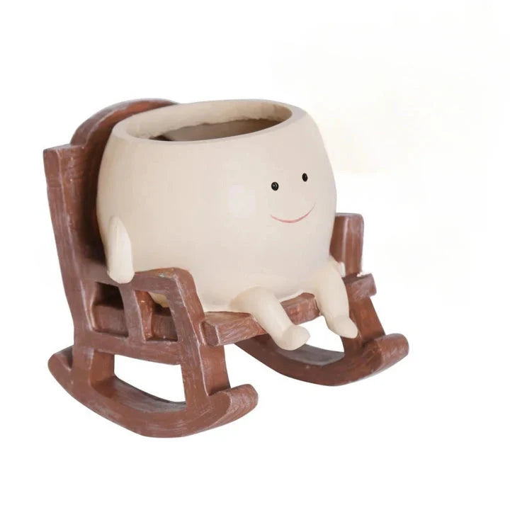 Planter Pot Smiley Face Hanging Swing & Rocking Chair Styles