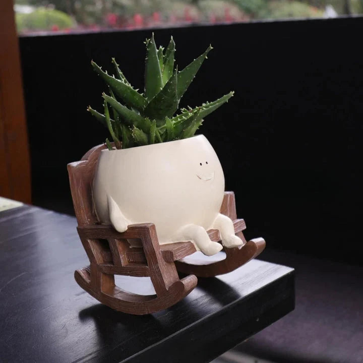 Planter Pot Smiley Face Hanging Swing & Rocking Chair Styles